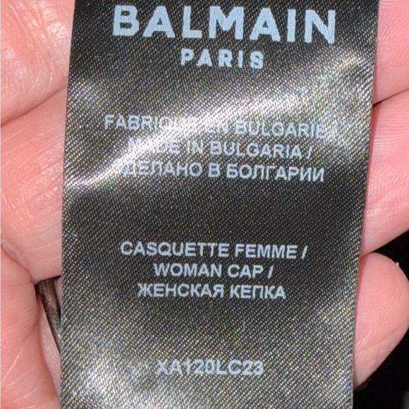 Balmain Black Animal Print Embroidered Cap - Picture 6 of 10